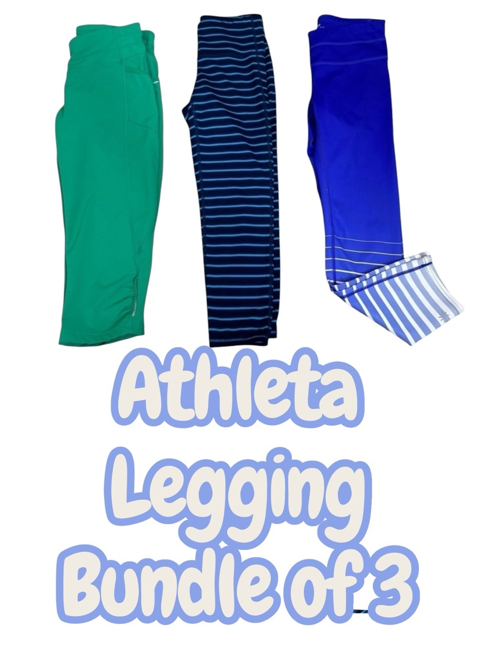 (3) Athleta Women’s Workout Capri Active Stretch Legging Bundle Yoga Size XS XXS
